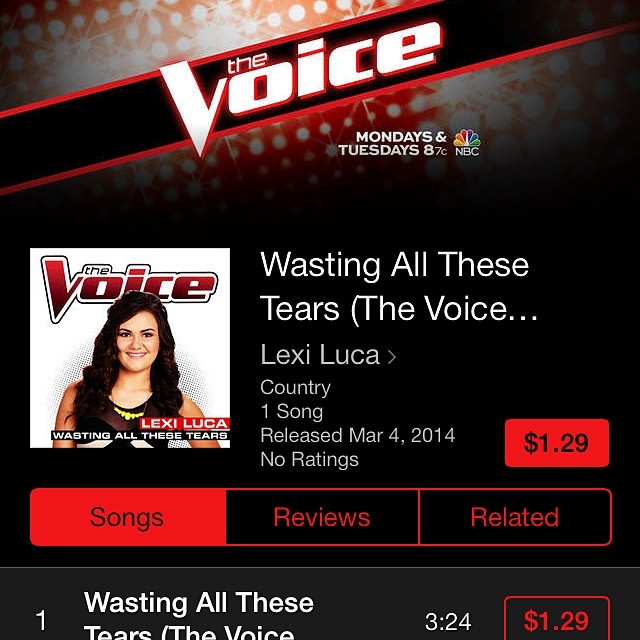 Lexi Luca, The Voice, iTunes