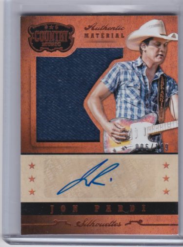 Jon Pardi 2015 Panini Country Music Silhouette Signature Materials #SI-JP - Serial #'d 6/149