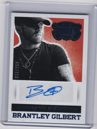 Brantley Gilbert 2015 Panini Country Music Signatures Blue #S-BG - Serial #'d 35/299