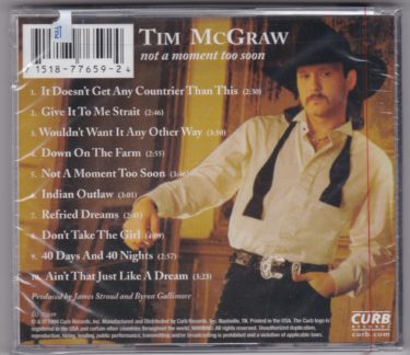 Tim McGraw "Not a Moment Too Soon" - New CD - Image 2