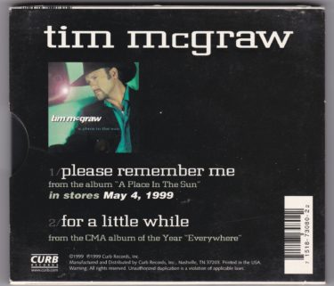 Tim McGraw "Please Remember Me" - Used CD - Image 2