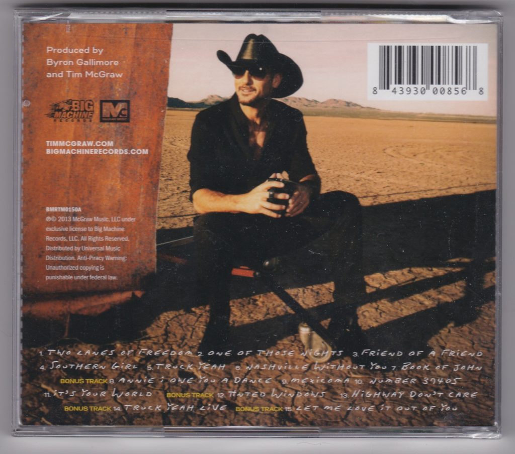 Tim Mcgraw “Two Lanes Of Freedom” Deluxe – New Cd | South Florida ...