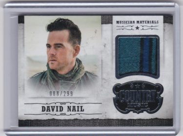 David Nail 2015 Panini Country Music Musician Materials Silver #M-DN - Serial #'d 88/299