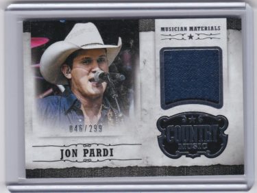 Jon Pardi 2015 Panini Country Music Musician Materials Silver #M-JP - Serial #'d 46/299