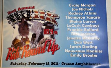 2nd Annual WIRK Rib Round Up Concert Poster - 2/12/11
