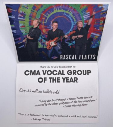 Rascal Flatts "Thank You" Card