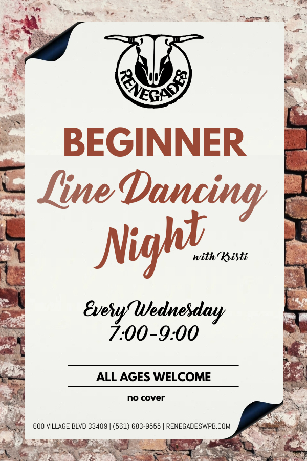 Beginner Line Dancing Night at Renegades - West Palm Beach