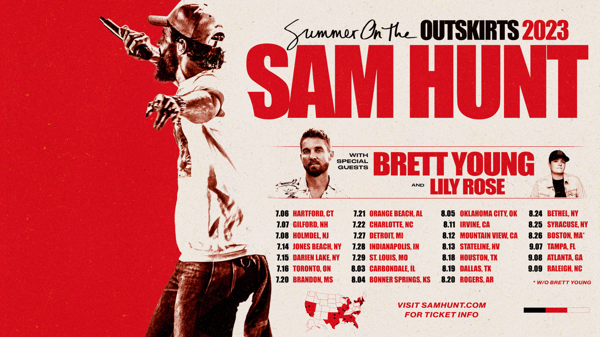 Sam Hunt, Brett Young, Lily Rose - Tampa
