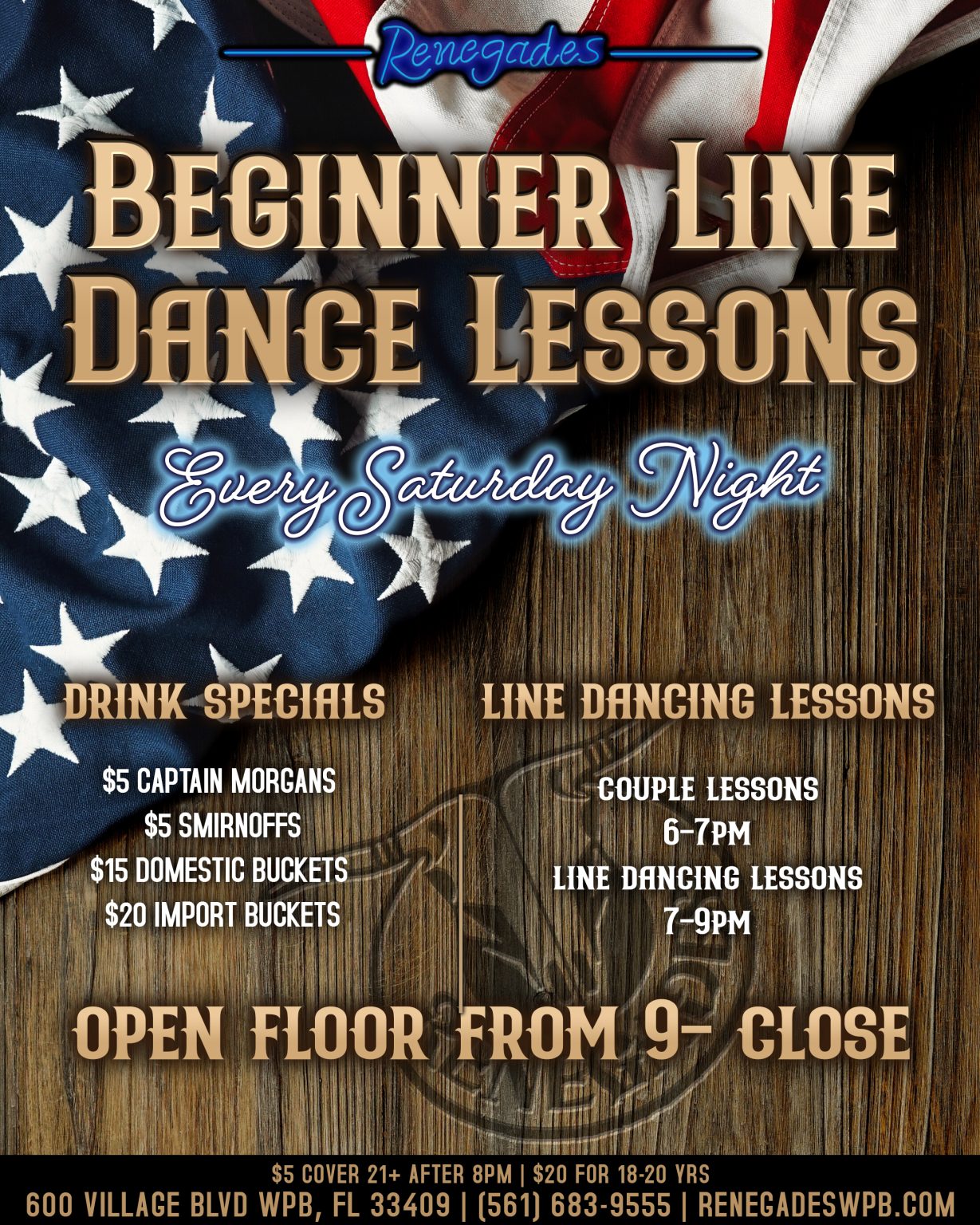 Beginner Line Dance Lessons at Renegades - West Palm Beach
