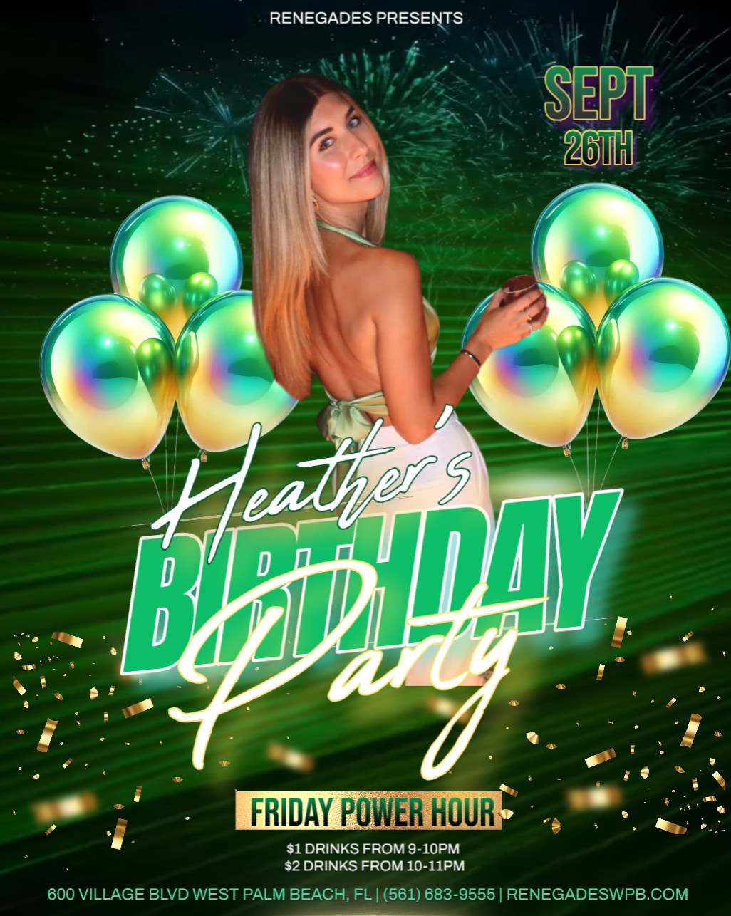 Heather's Birthday Party & Power Hour Fridays at Renegades - West Palm Beach