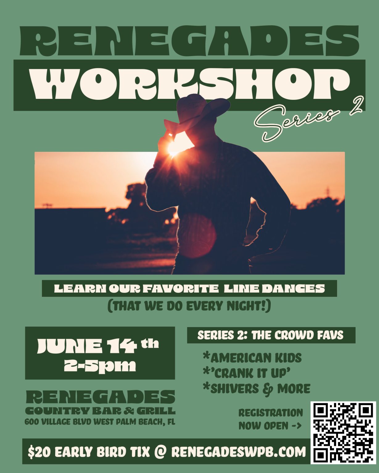 Renegades Line Dancing Workshop Series 2 - West Palm Beach