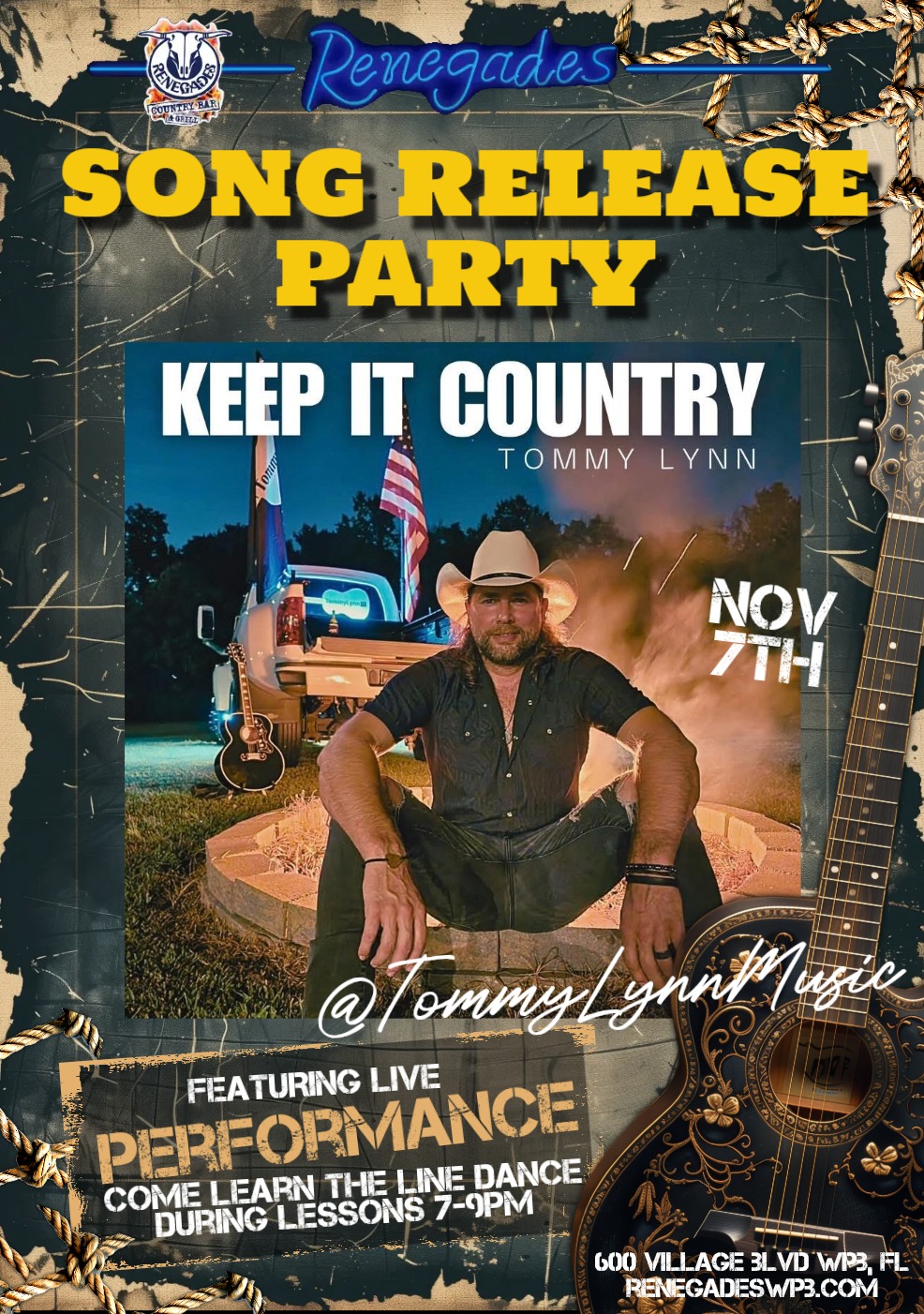 Tommy Lynn Song Release Party at Renegades - West Palm Beach