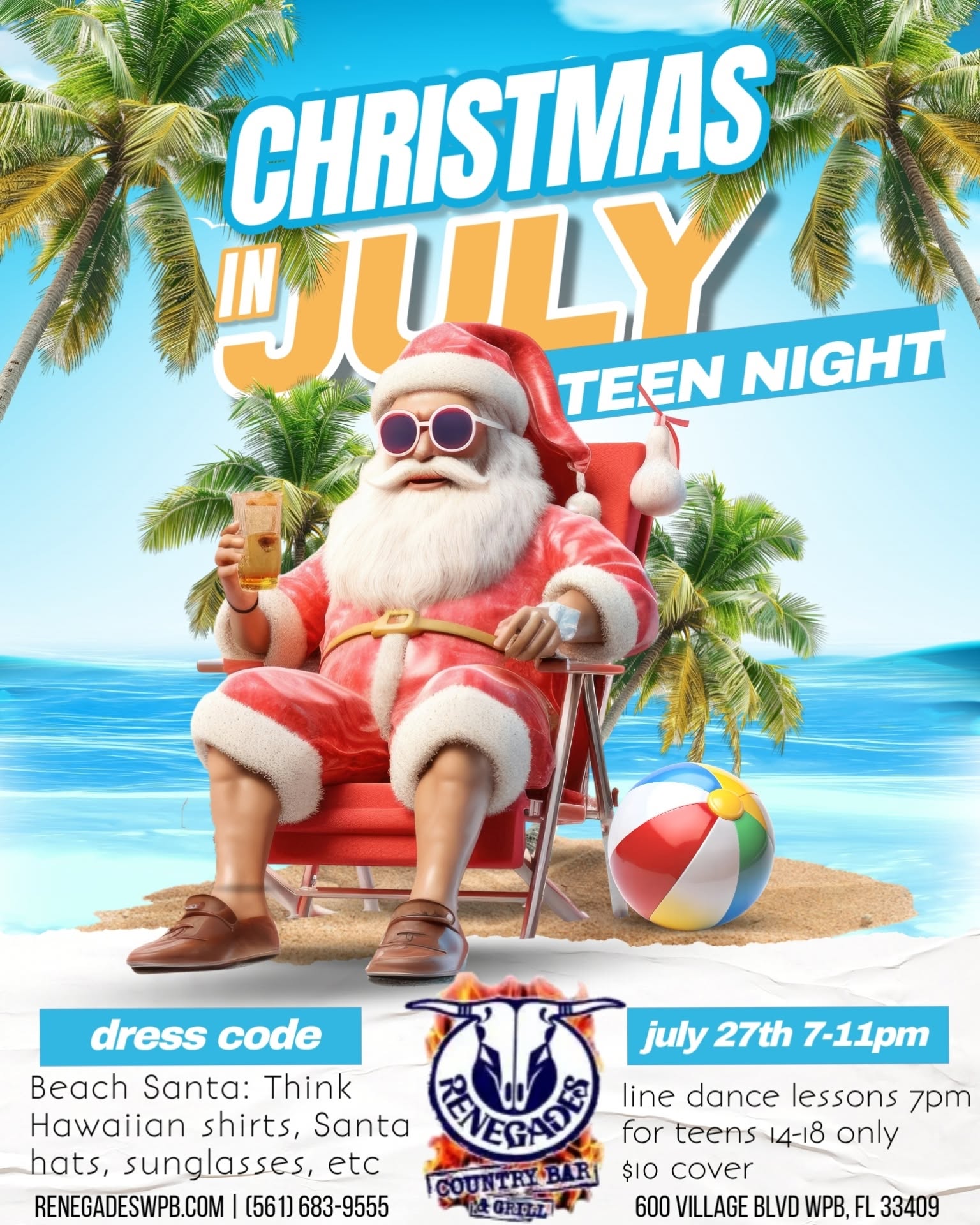 Teen Night's Christmas in July at Renegades - West Palm Beach