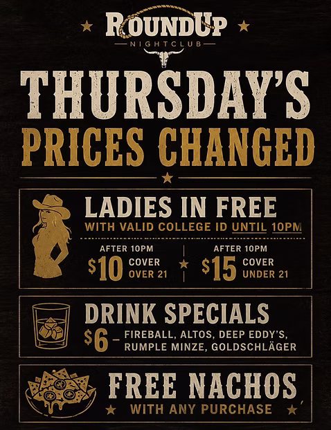 Thursday's at The Round Up - Davie
