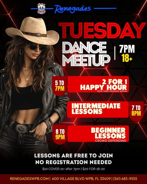 Tuesday Dance Meet Up at Renegades - West Palm Beach