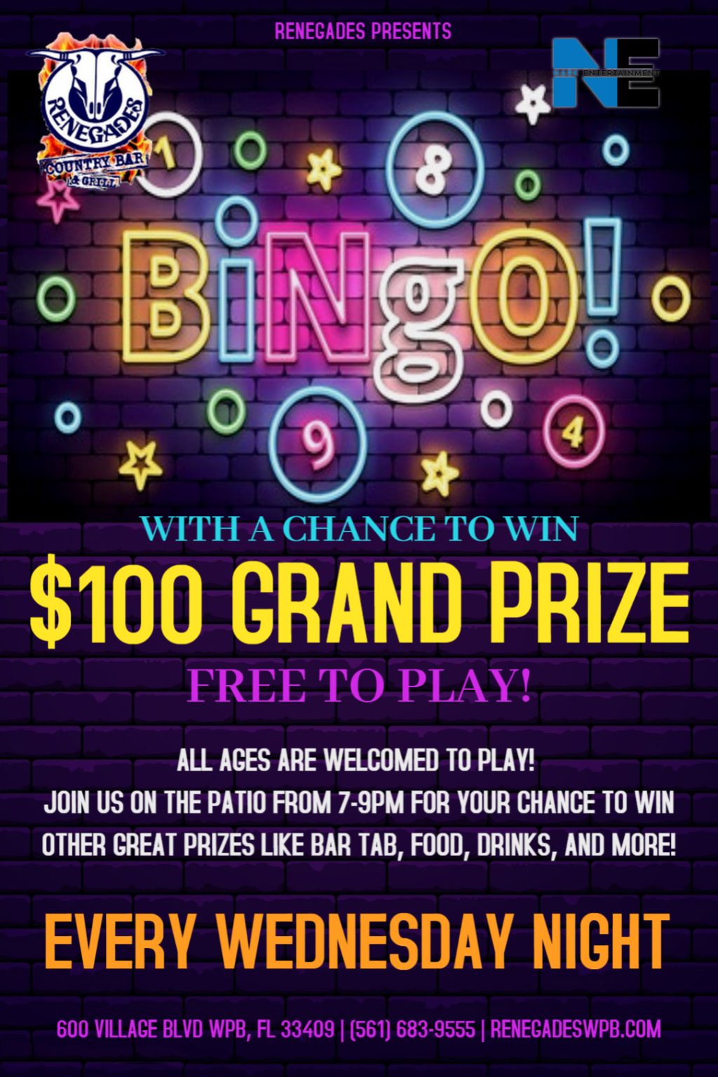 Bingo Night at Renegades - West Palm Beach