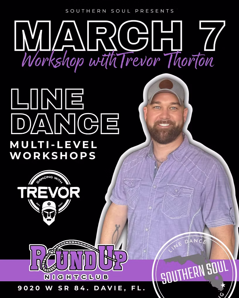 Line Dance Workshop w/ Trevor Thornton at The Round Up - Davie