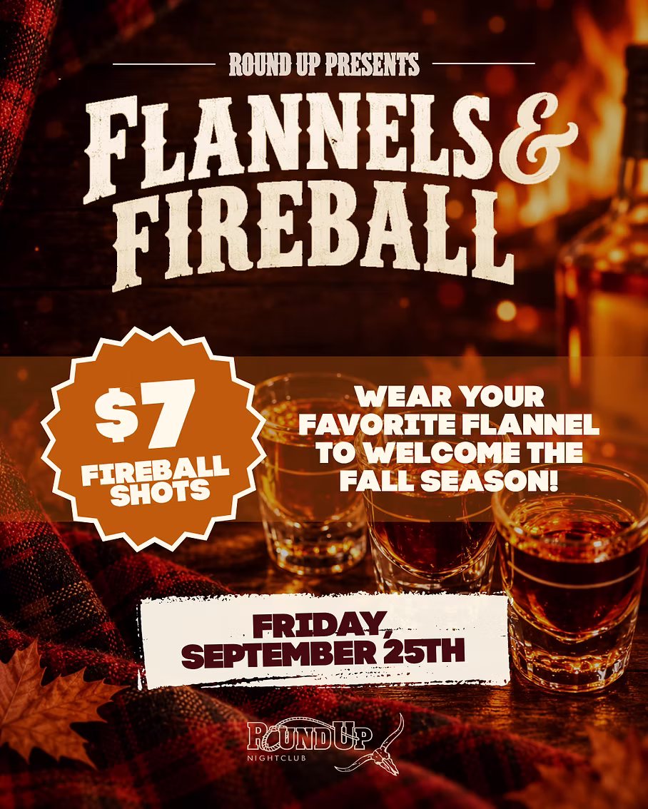 Flannels & Fireball at the Round Up - Davie